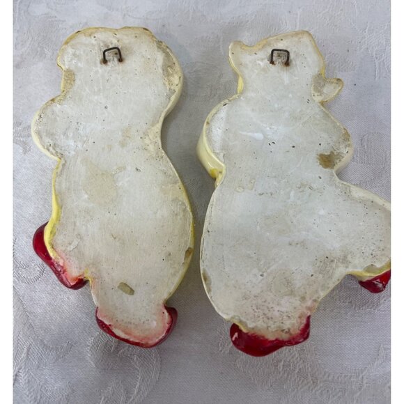 Dutch Girl Boy Plaster Wall Plaques Vintage Handpainted 5" Tall - Picture 3 of 6